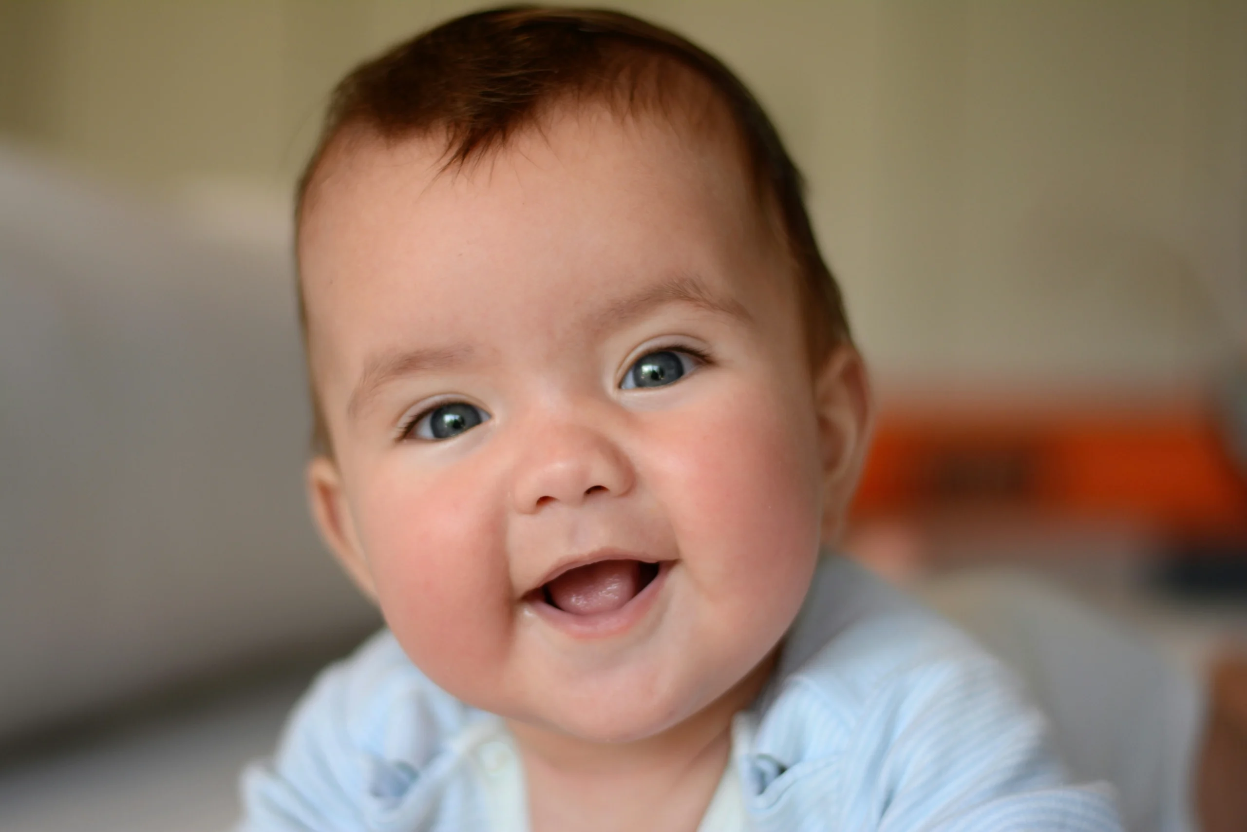 smiling portrait of a baby