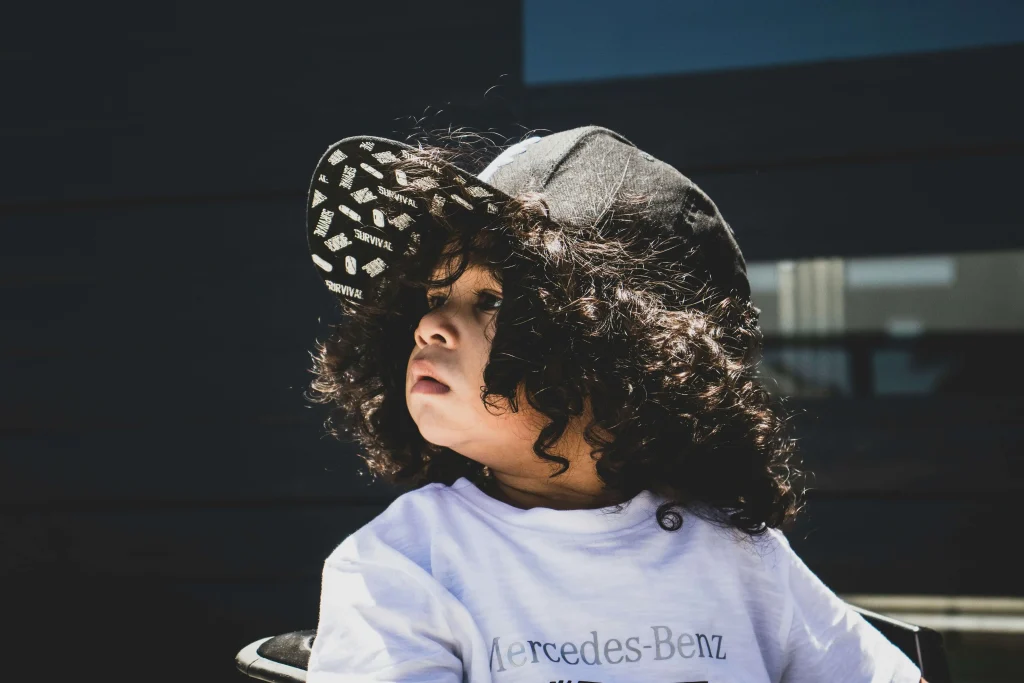 curly haired little boy 