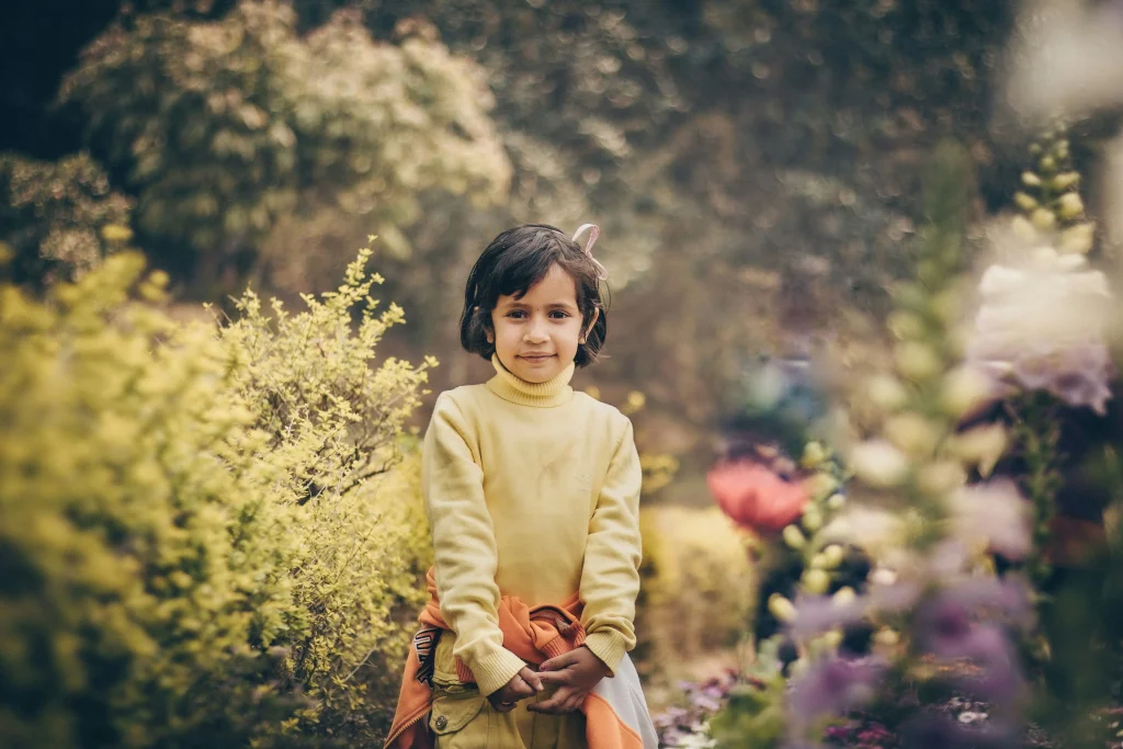 girl graceful meadow portrait