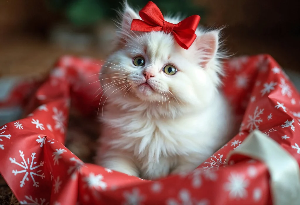 adorable white kitten