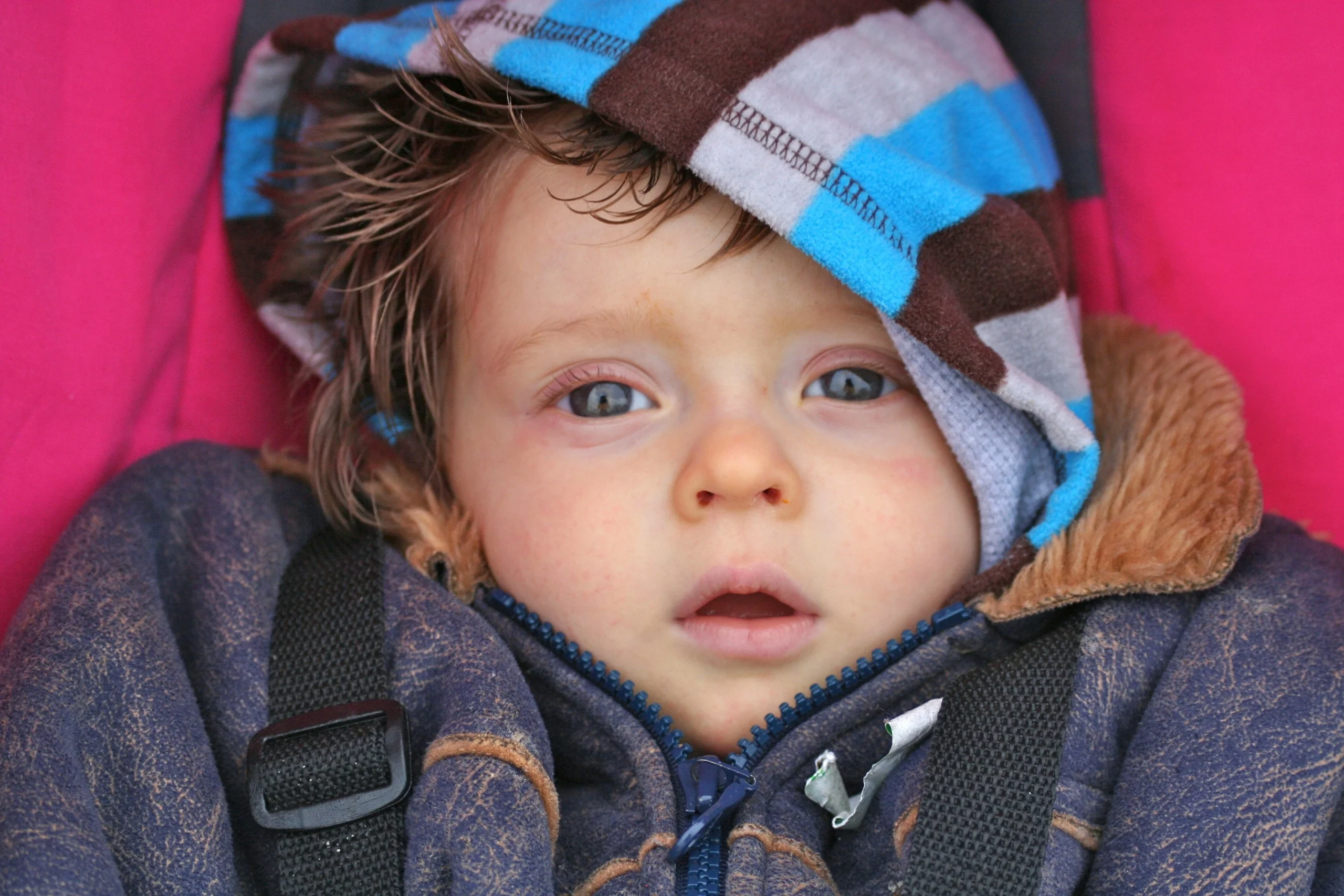 cute baby in jacket beautiful portrait