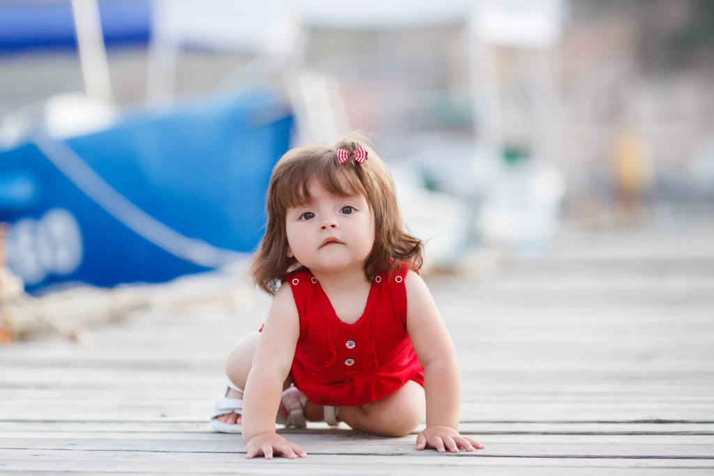 happy cute baby girl outdoor