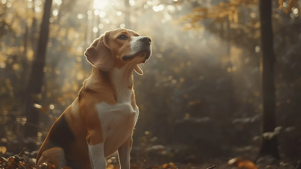 dog portrait in nature woods